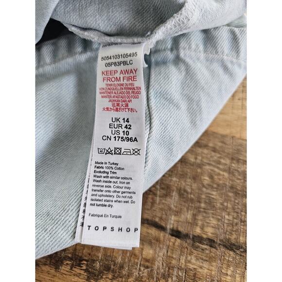 Top Shop Bleach Denim Jean Romper Dress Women's Size 10 Moto - Picture 10 of 10